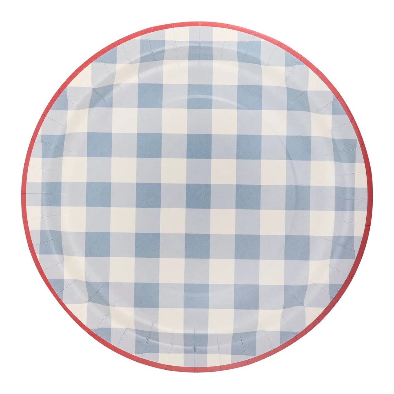 Holiday & Christmas Red White & Blue Dinner Plates Blue Gingham Party Plates 10" Round, 8-Pack